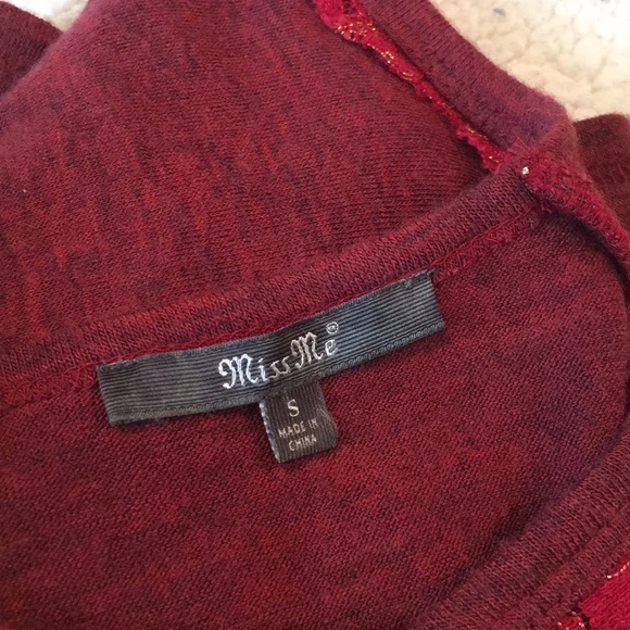 Miss Me burgundy/red ombré knit top - Picture 8 of 8